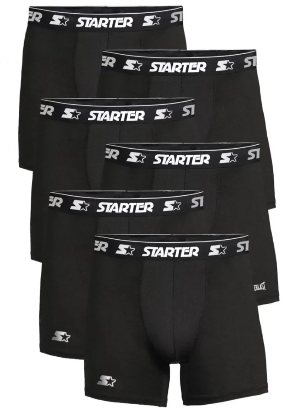 NEW Starter Men’s Active Performance Boxer Briefs Underwear 6 Pack Set of 6 S Si